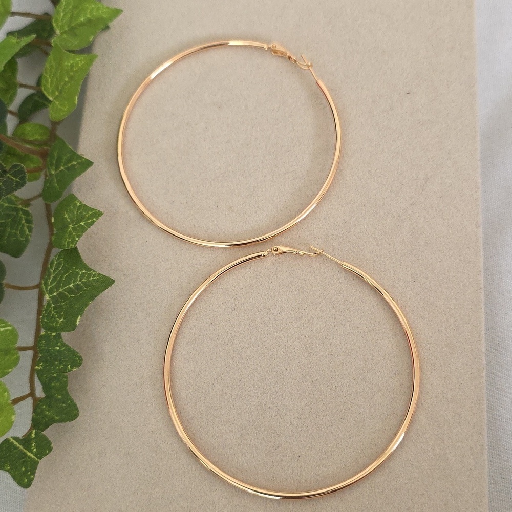 Gold Filled Rose Gold Thin Hoop Earrings